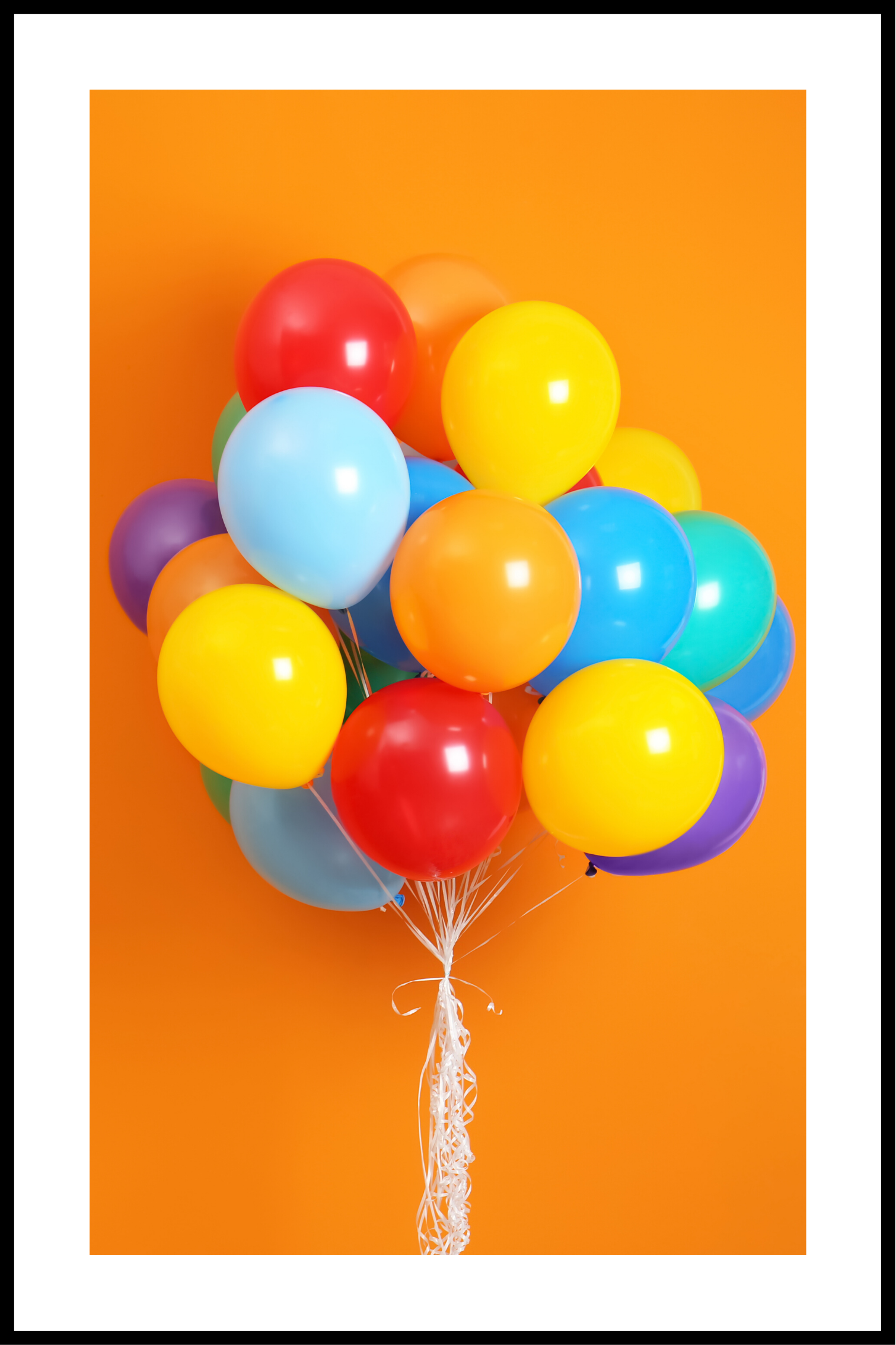 färgade ballonger med kant affisch 