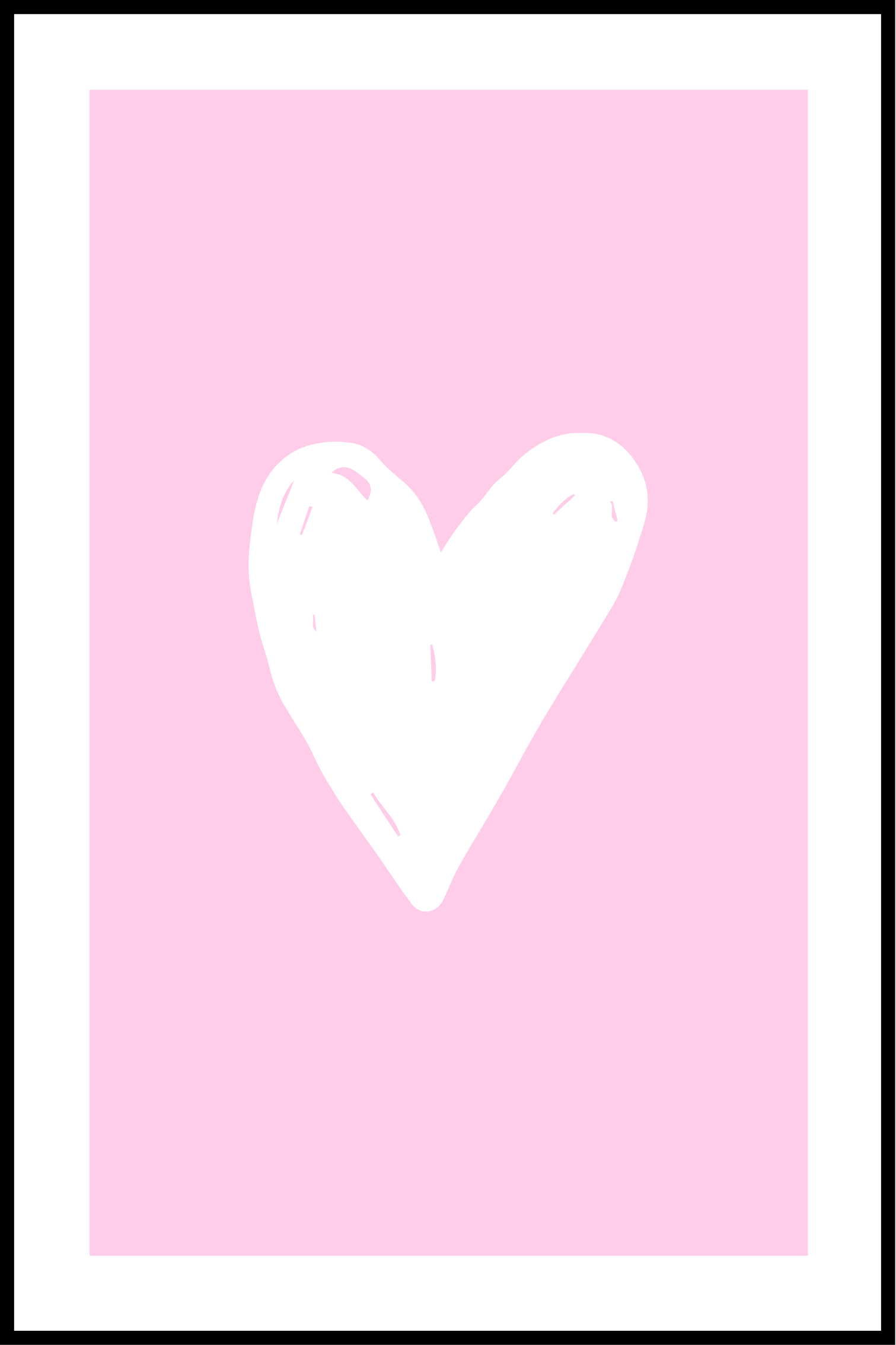 Hjärta rosa affisch