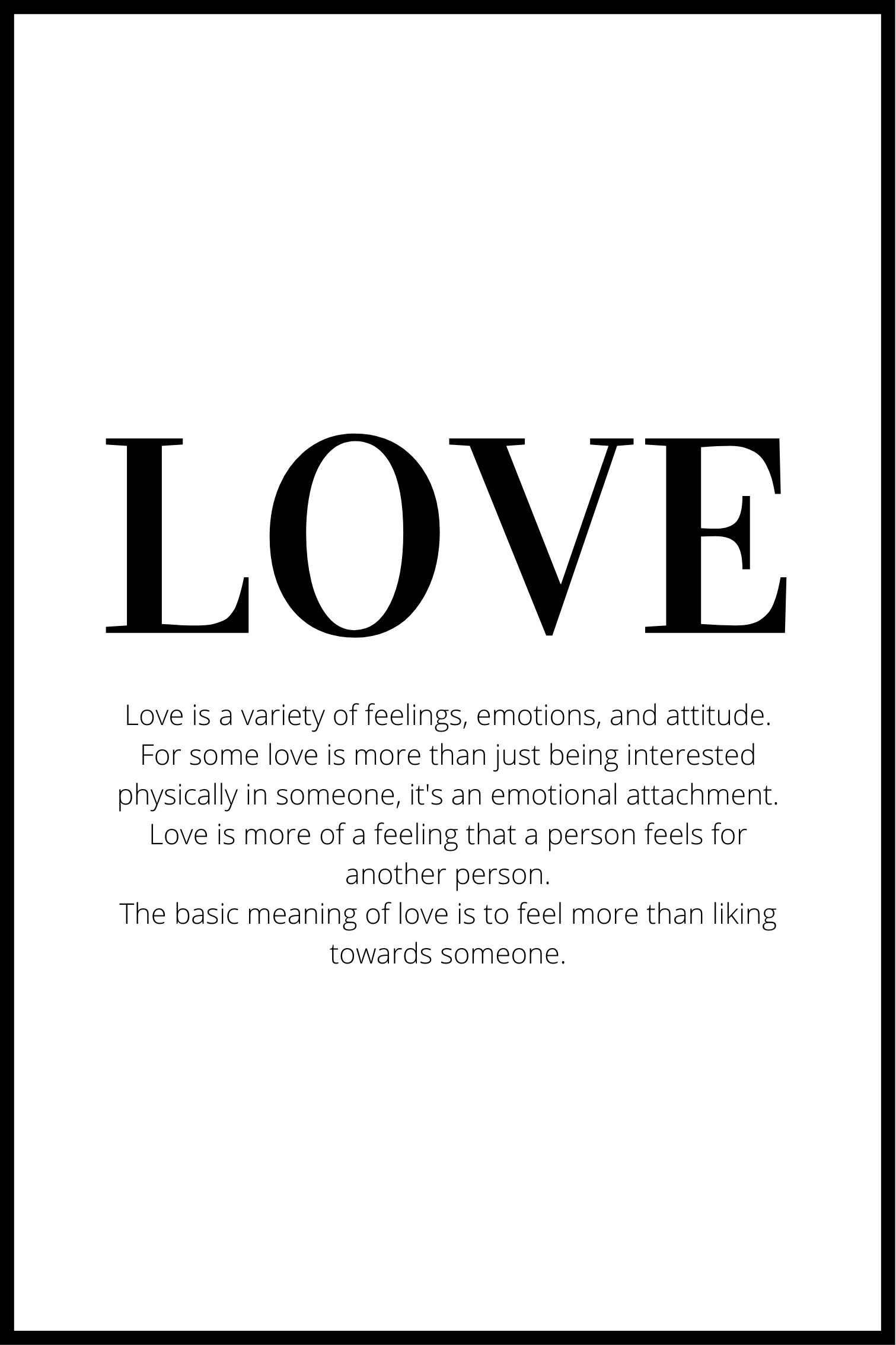kärlek definition affisch