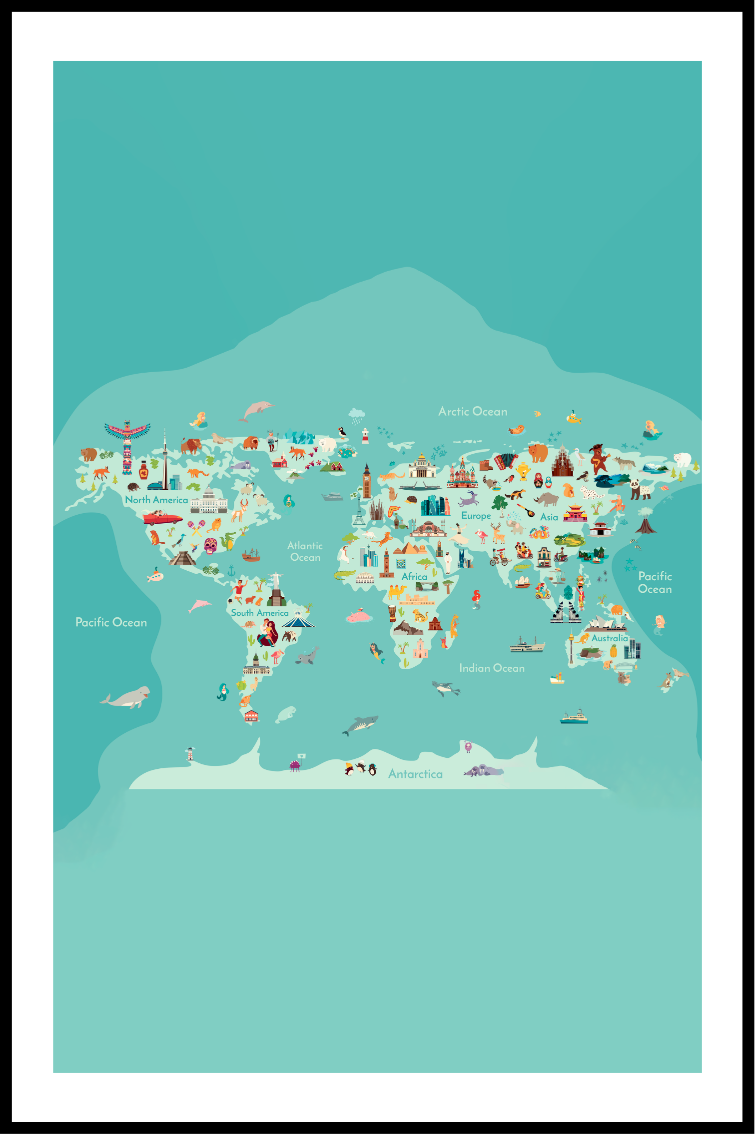 Världskarta affisch