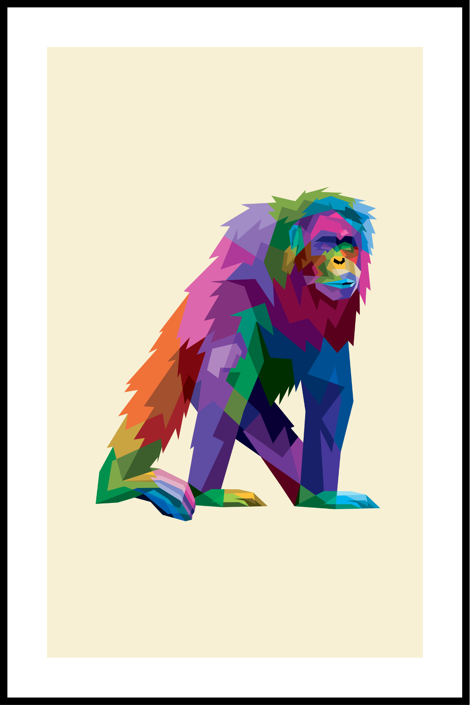Gorilla i färg affisch