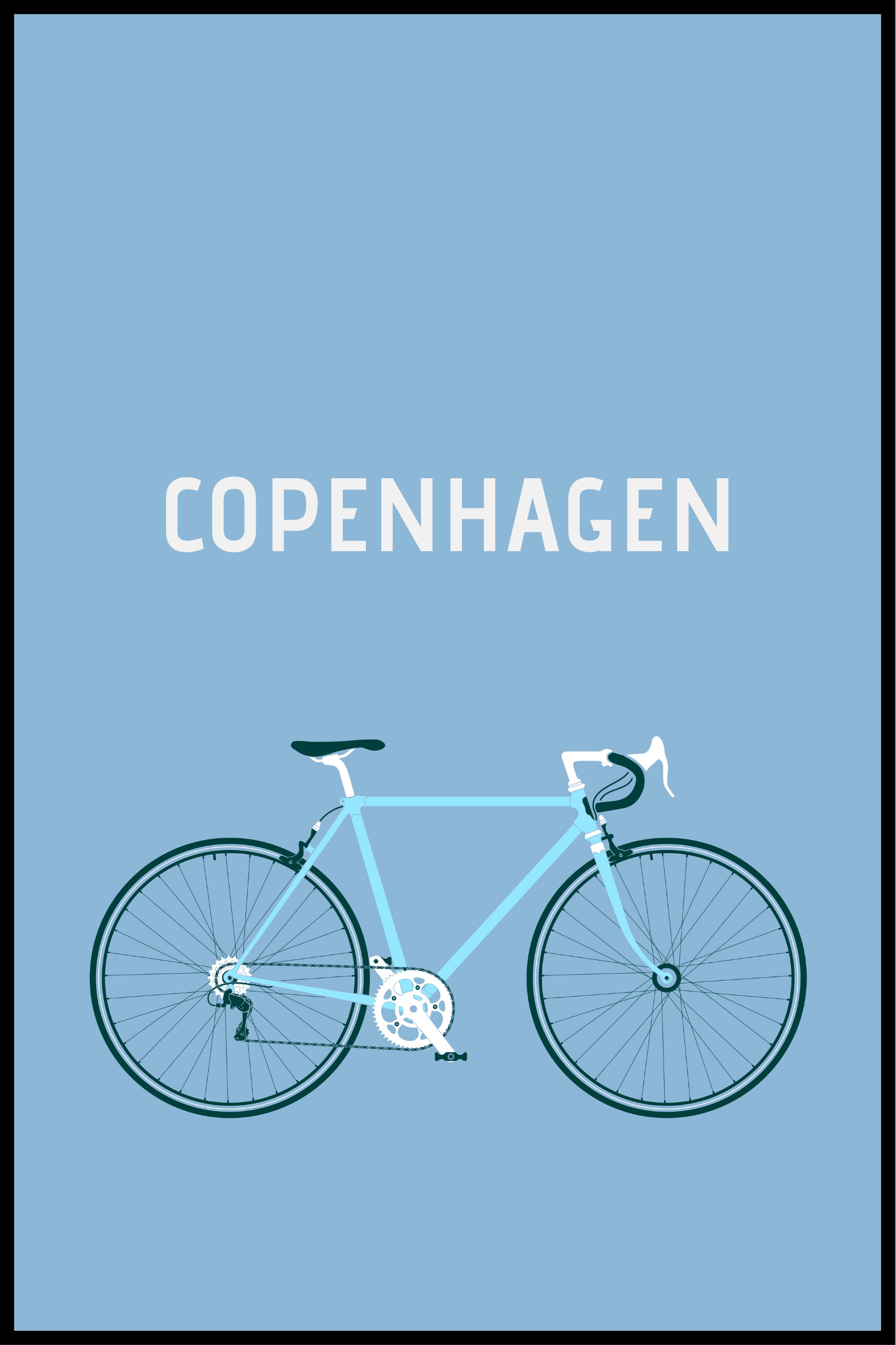cykel köpenhamn affisch