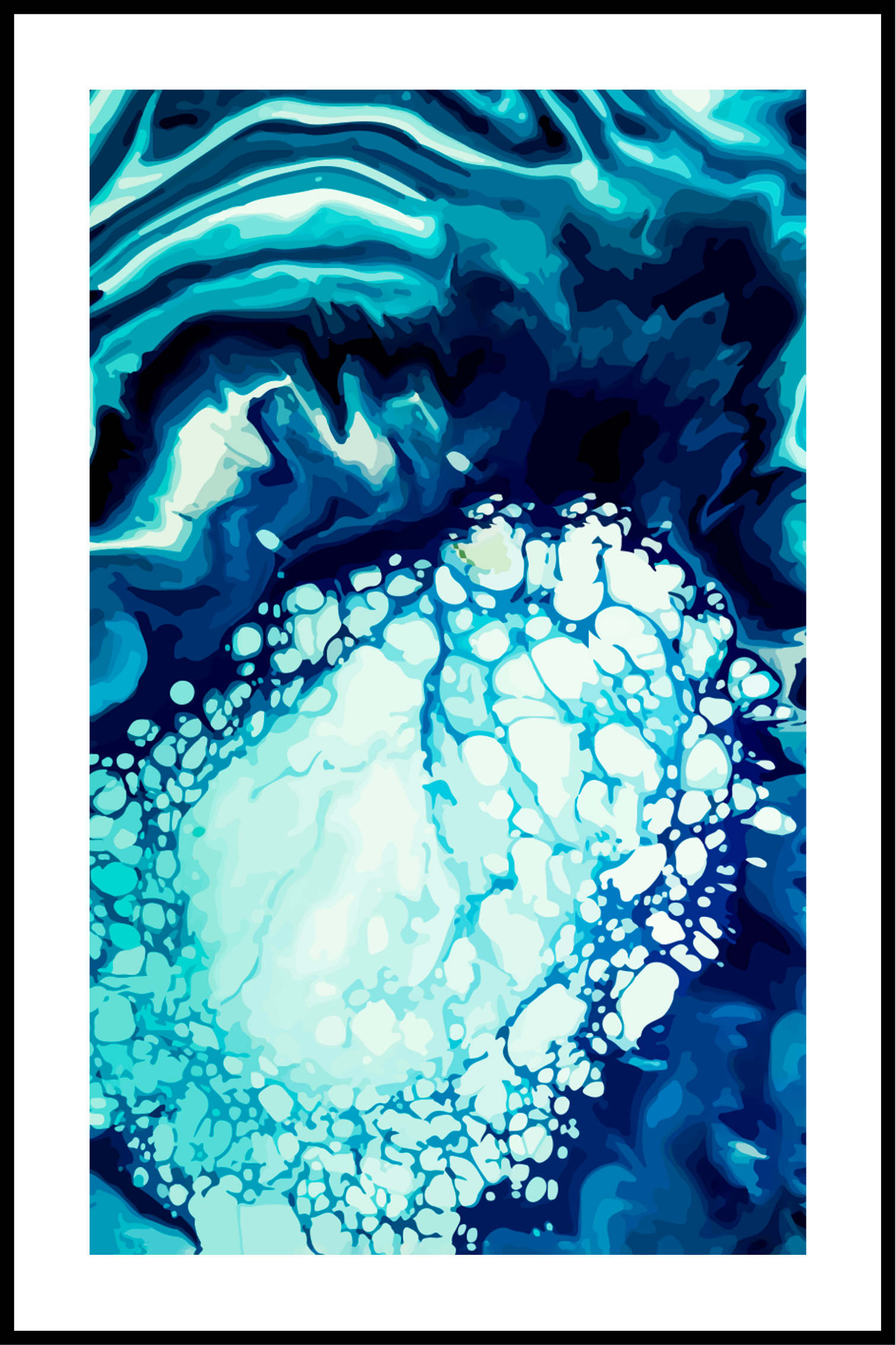 Blue fluid art poster 2