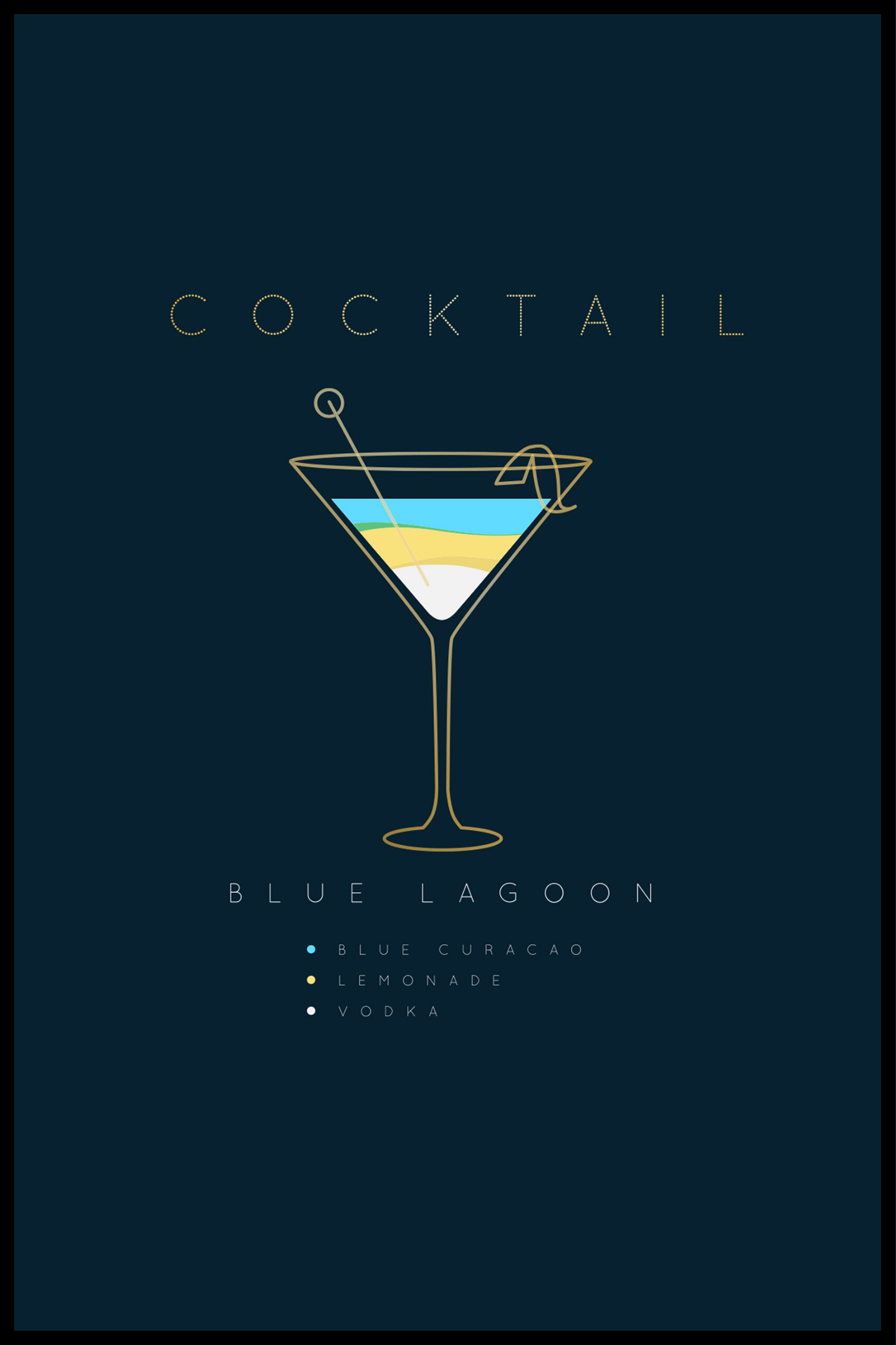 blå lagun drink affisch