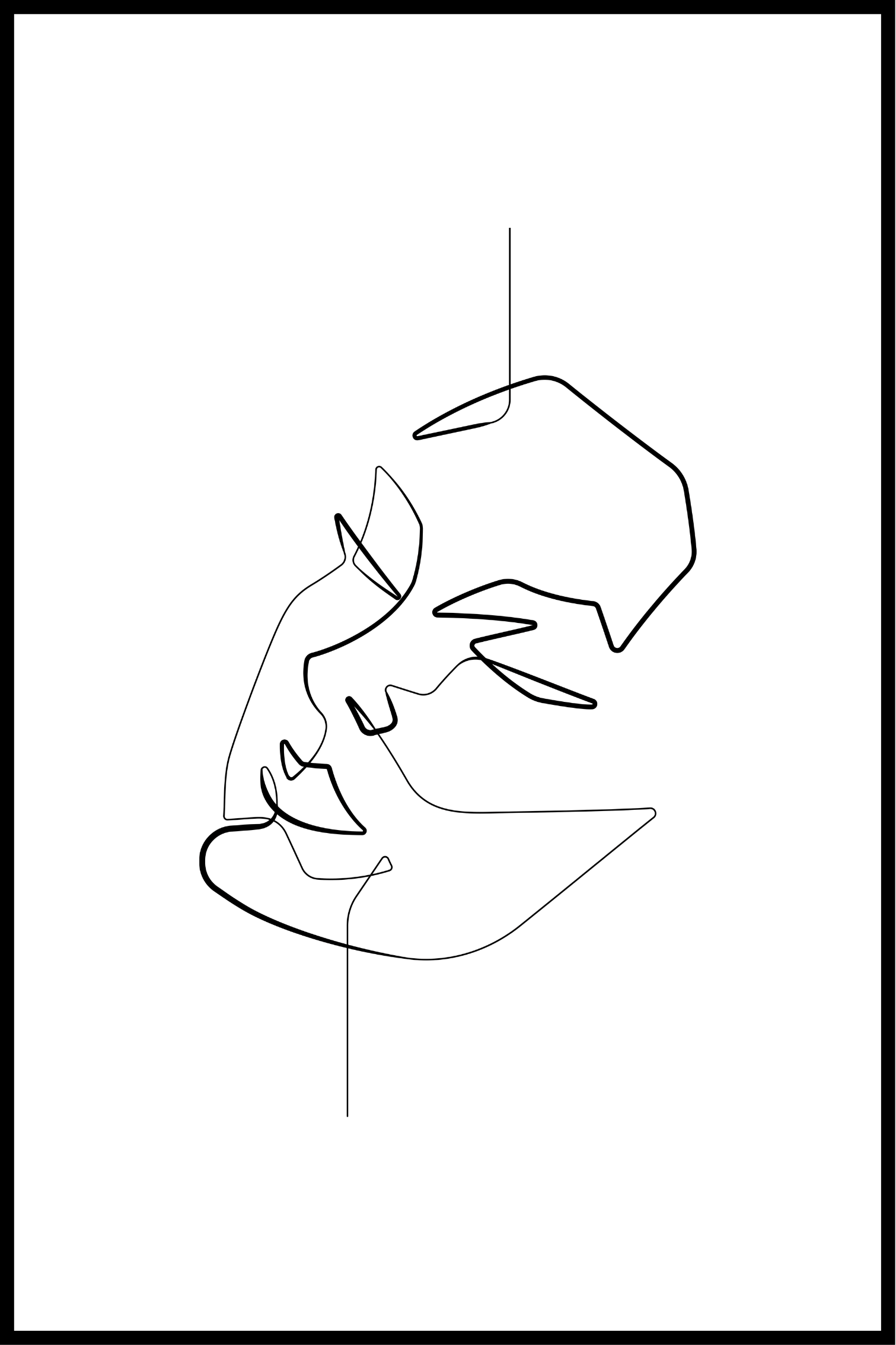 Tecknad kvinnligt ansikte affisch 2