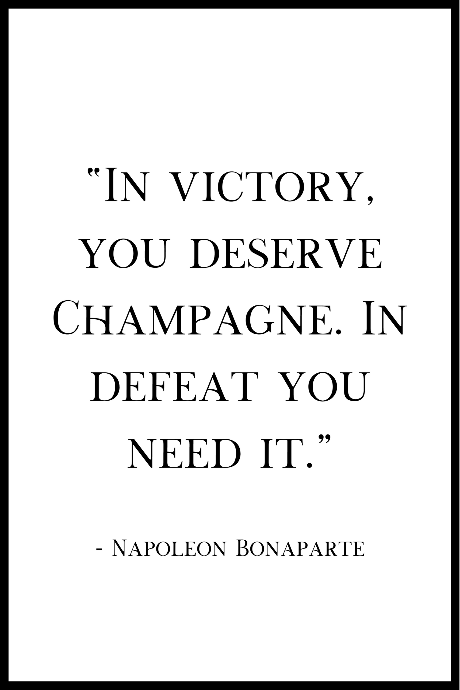 Champagne citat affisch