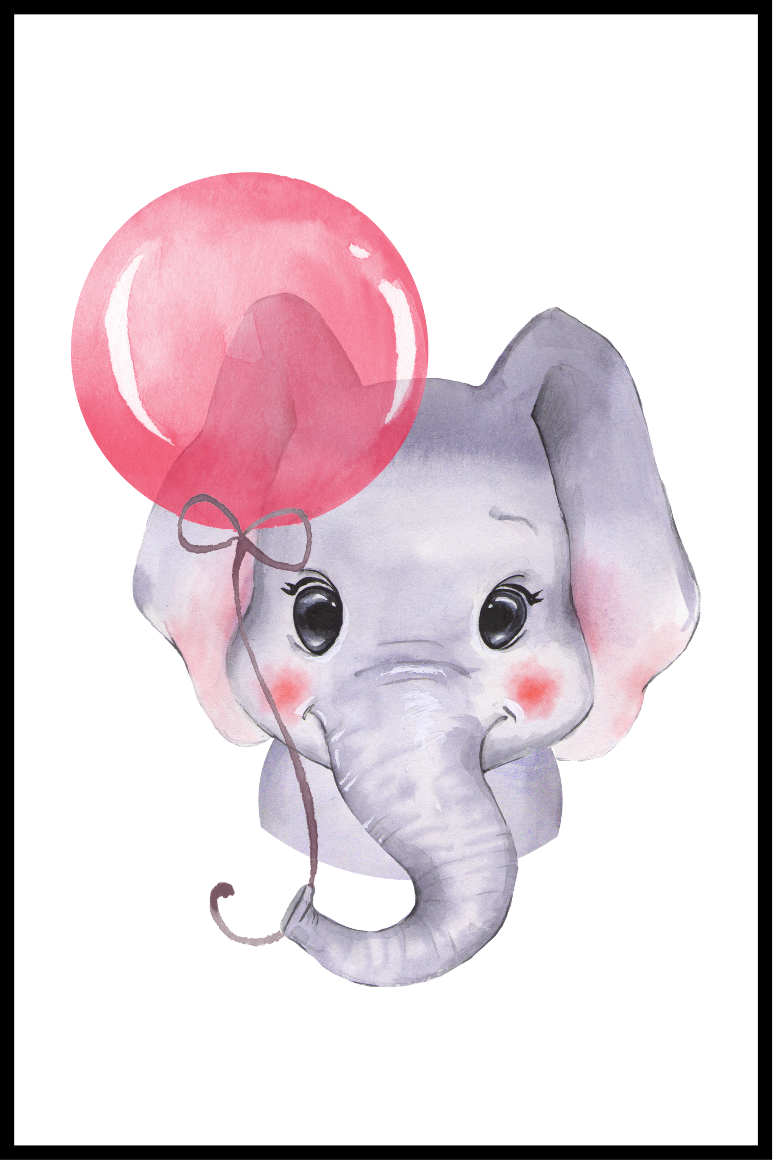 Affisch för elefant med ballong