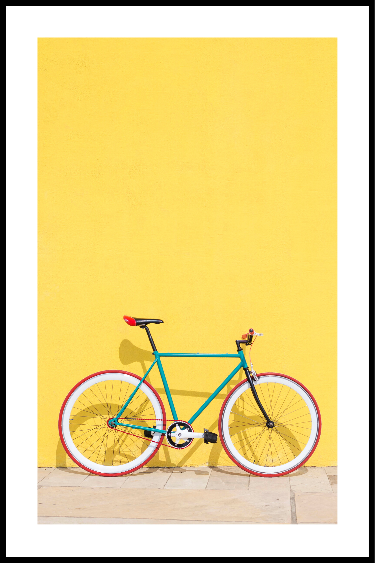 cykel gul affisch