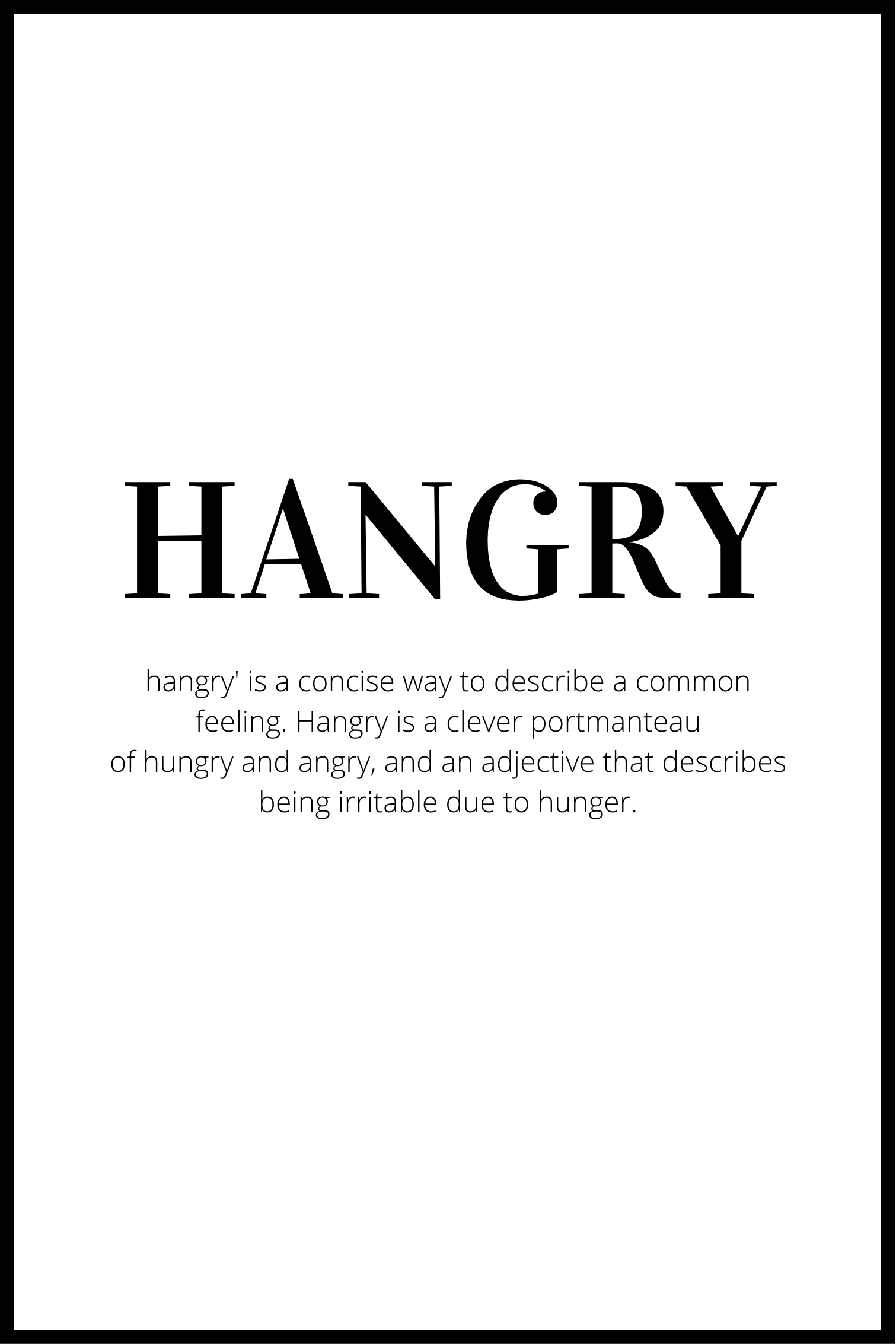 Hangry definition affisch
