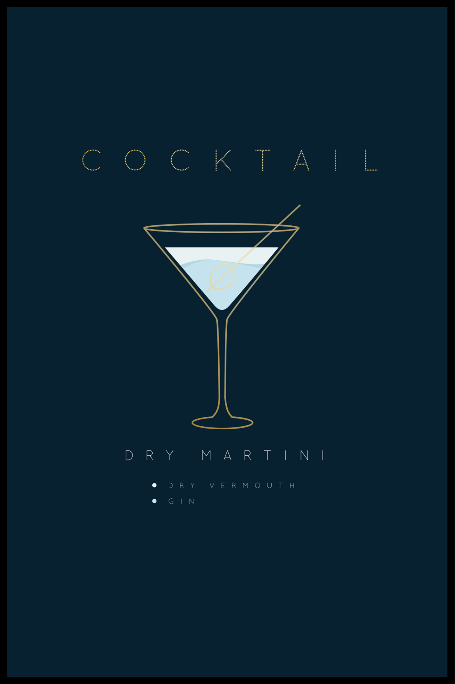 dry martini drink affisch