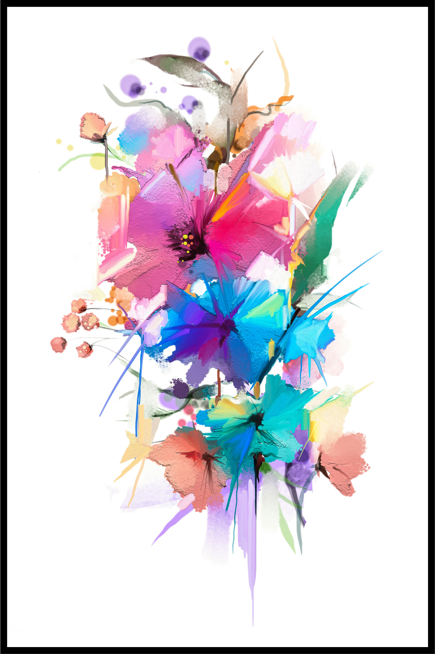 abstrakt blommor affisch