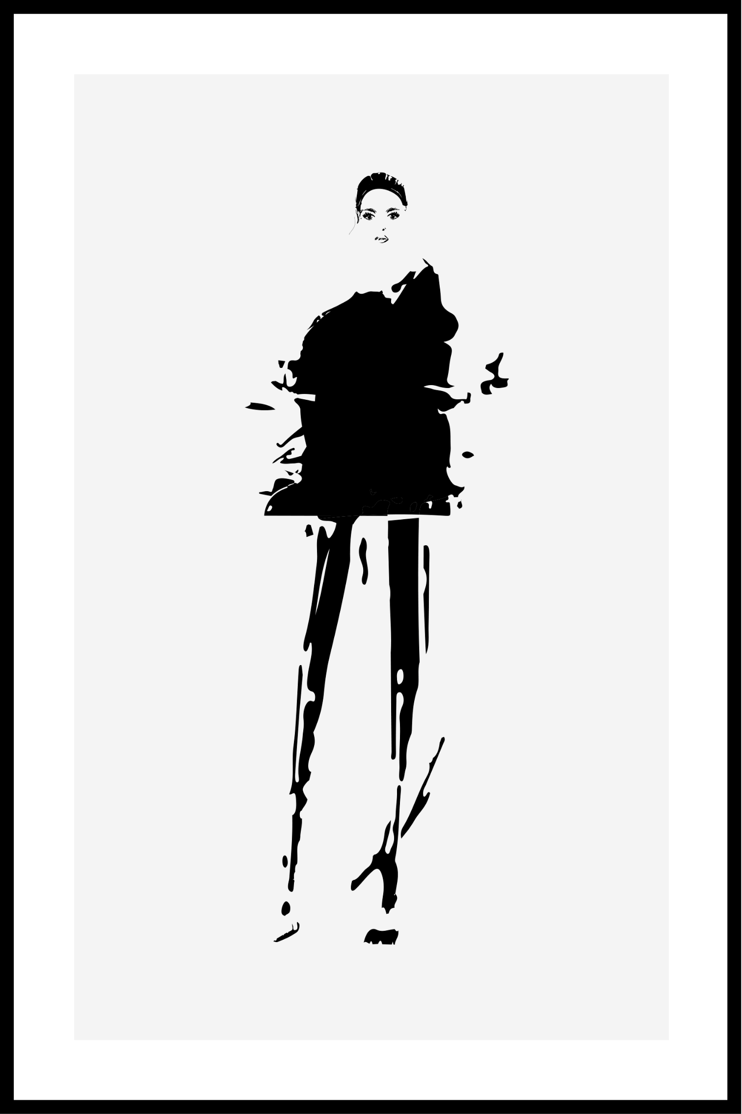 Abstrakt stående kvinna affisch