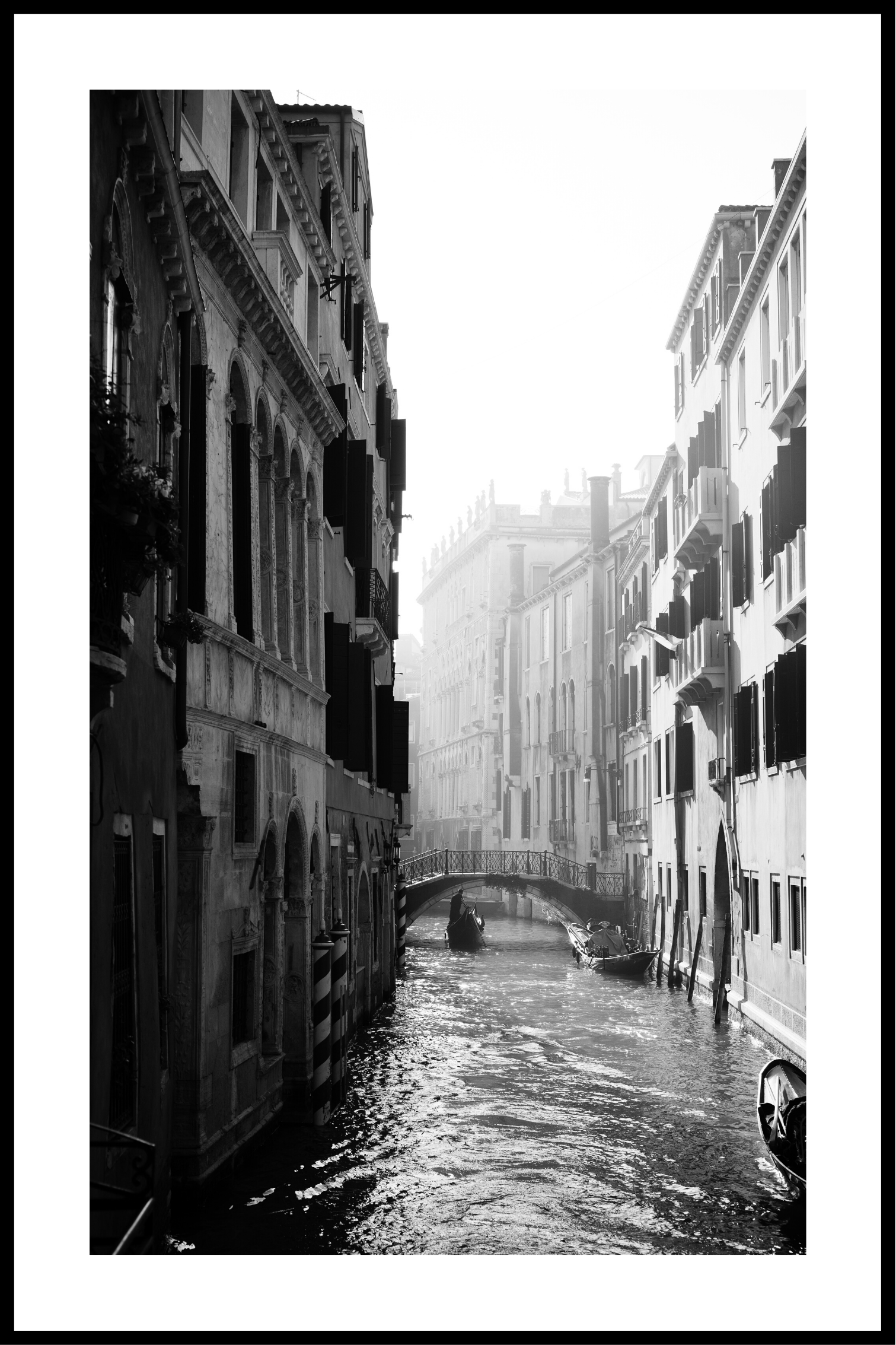 Venedig svartvit affisch