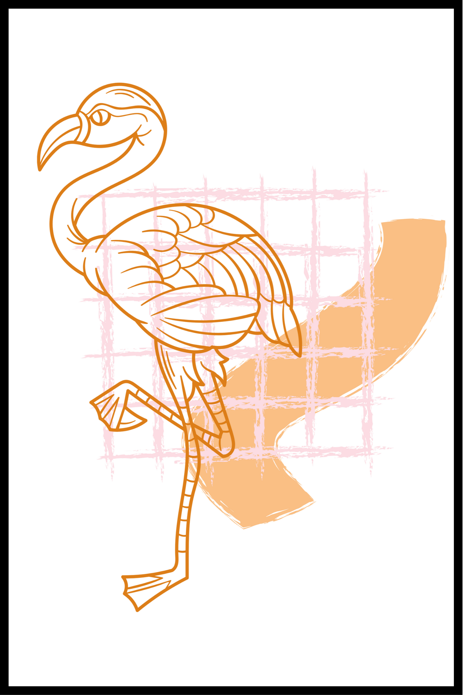Orange flamingo affisch