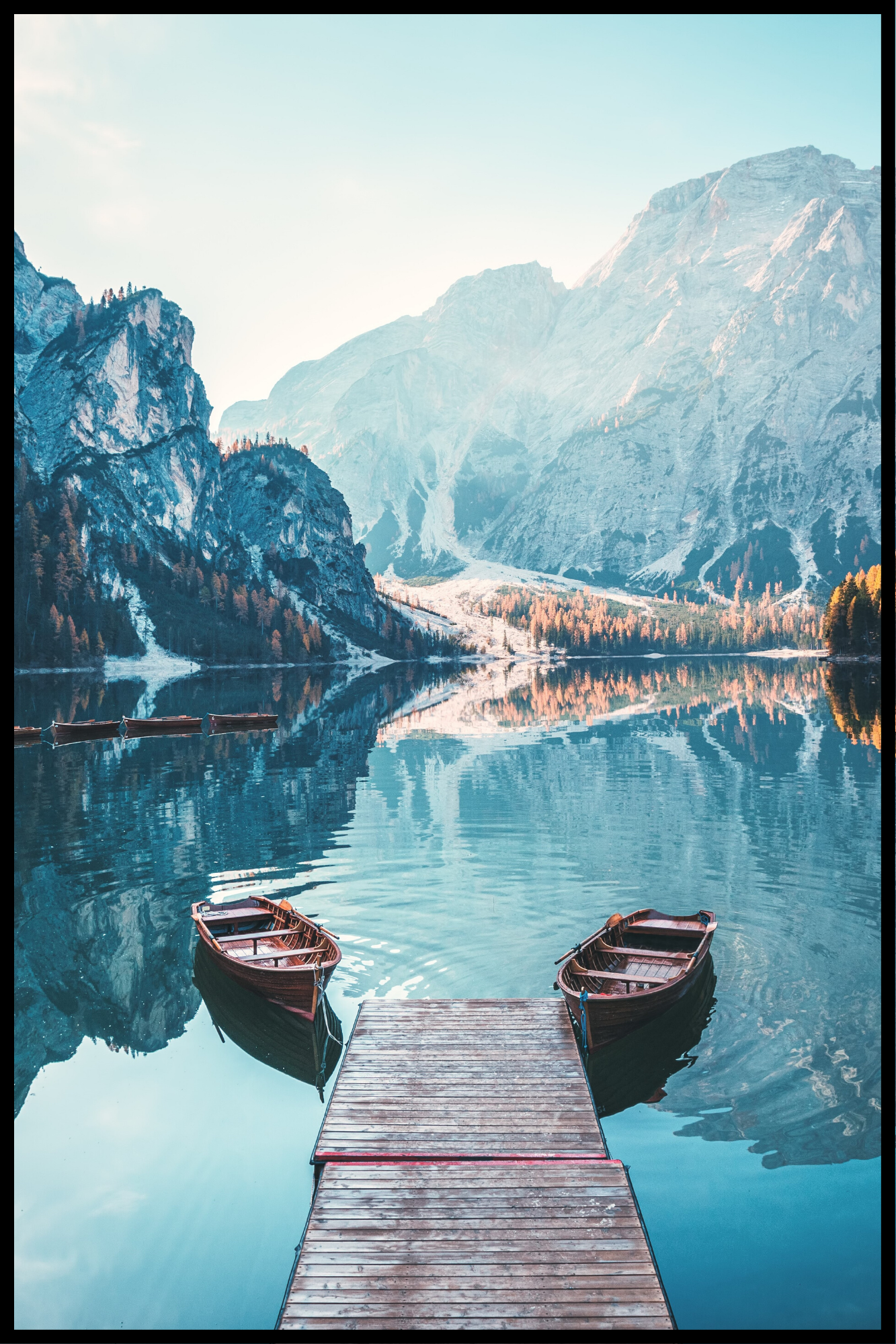 Två båtar i sjön affisch