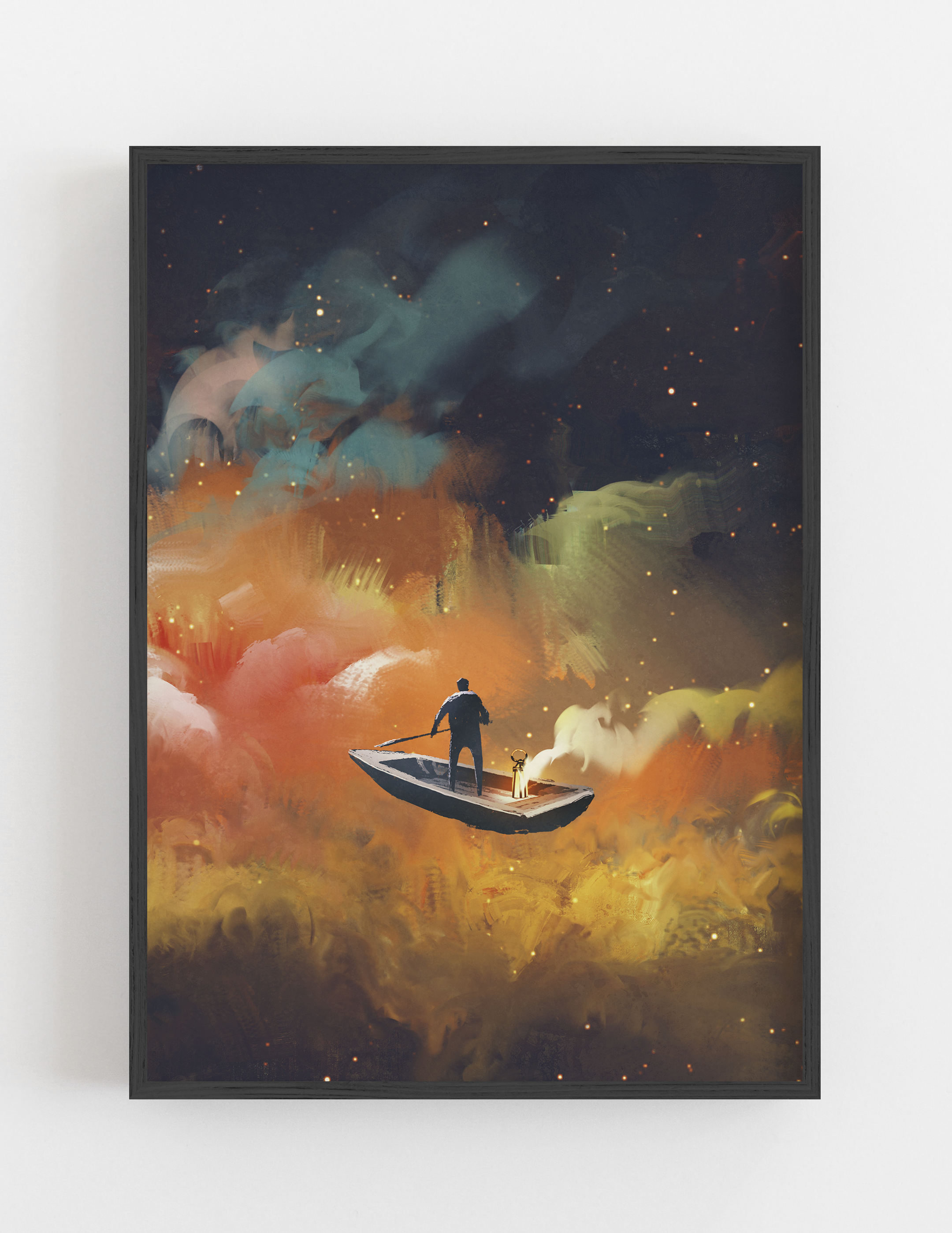 Båt i rymden premium affisch